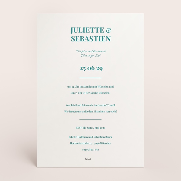 Hochzeitseinladung mit Foto im A5-Format „Two hearts, one shared future“ TA0110-2600069-07-1