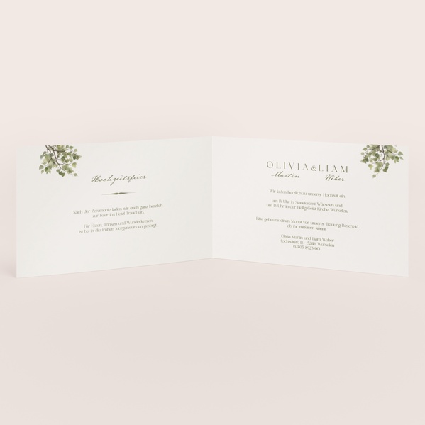 Romantische Hochzeitseinladung mit Hochzeitslocation TA0110-2600073-07-1