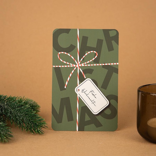 Elegante Weihnachtskarte im Geschenkverpackungs-Design TA1187-2600040-07-101