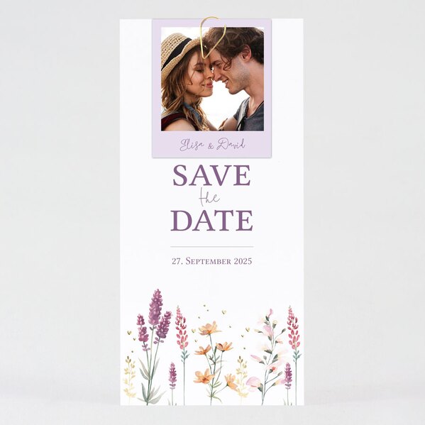 einladungskarte zur hochzeit mit foto lavendula florales design TA0110-2000039-07 1