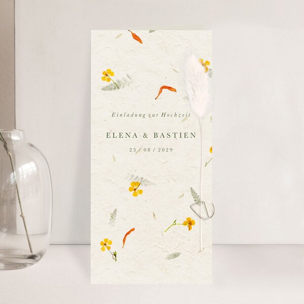 hochzeitskarte natur liebe 2 im klappkarten format delicate flowers TA0110-2300054-07 1