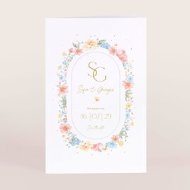 hochzeitseinladung mit ovalem blumenkranz und praegung TA0110-2600088-07 1