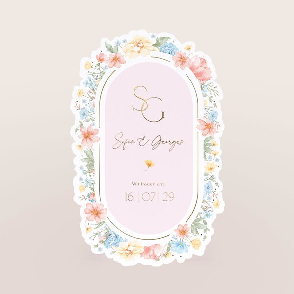 hochzeitseinladung in aussergewoehnlicher form mit floralem rand und goldfolie TA0110-2600089-07 1