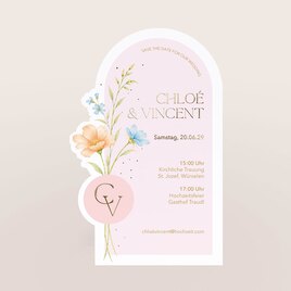 hochzeitseinladung in aussergewoehnlicher form mit blumen initialen und goldfolie TA0110-2600091-07 1