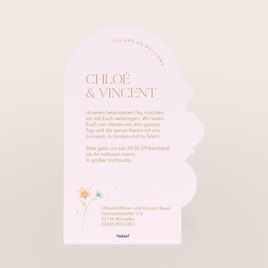 hochzeitseinladung in aussergewoehnlicher form mit blumen initialen und goldfolie TA0110-2600091-07 2
