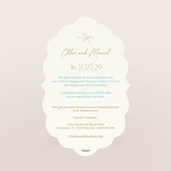 hochzeitseinladung in aussergewoehnlicher form mit eleganter schleife TA0110-2600094-07 2