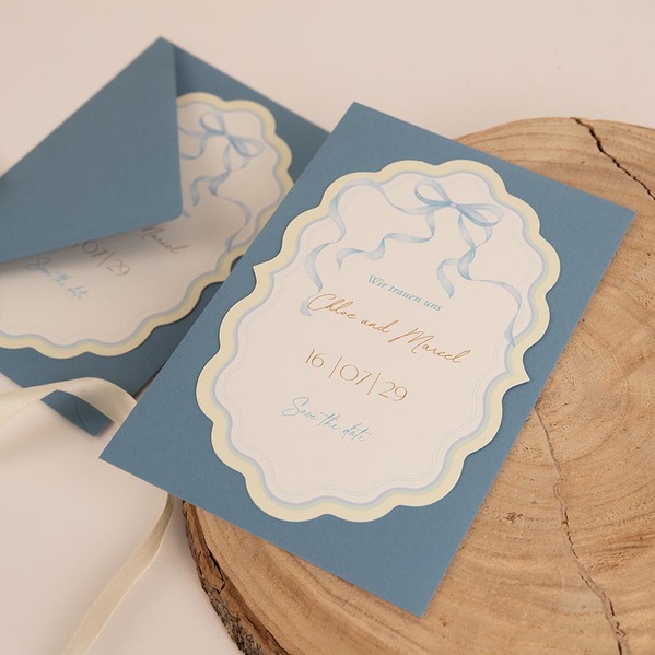 hochzeitseinladung in aussergewoehnlicher form mit eleganter schleife TA0110-2600094-07 3