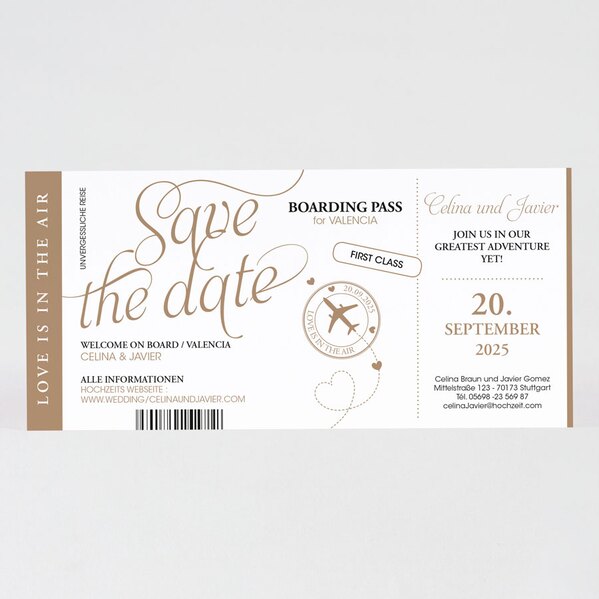 save the date boarding pass TA0111-1800017-07 1