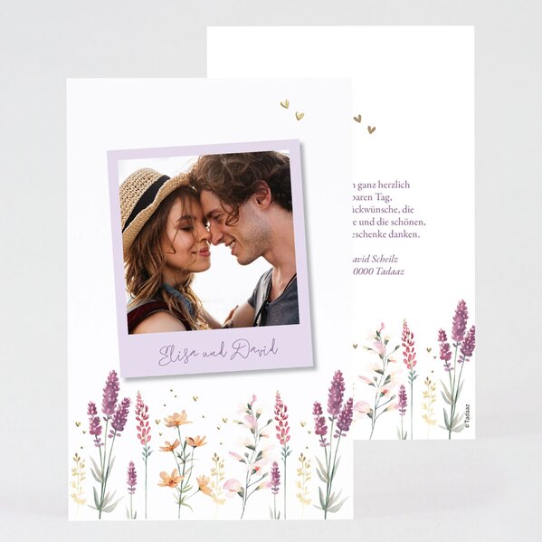 polaroid danksagungskarte lavendel floral TA0117-2000015-07 1
