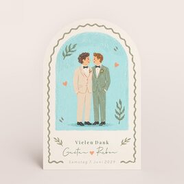 vintage dankeskarte im briefmarken look mit brautpaar zeichnung TA0117-2600024-07 1