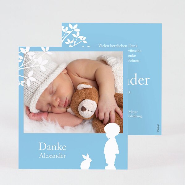 babyblaue dankeskarte geburt junge mit foto und haeschen TA0517-1700011-07 1