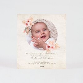 trendy dankeskarte geburt boho baby mit foto vintage flowers TA0517-2400007-07 2