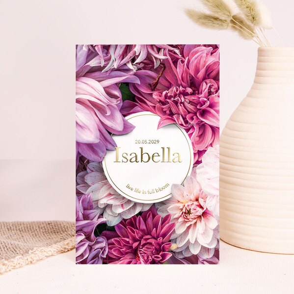 geburtskarte mit veredelung blumenparadies florales design TA05500-2300126-07 1