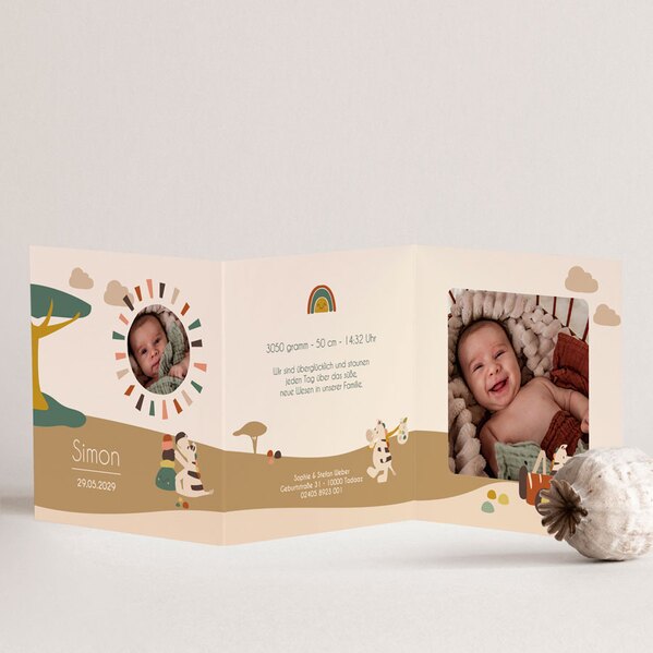 bunte exklusive geburtskarte mit fotos abenteuer mit flo dreambee kollektion TA05500-2300134-07 1