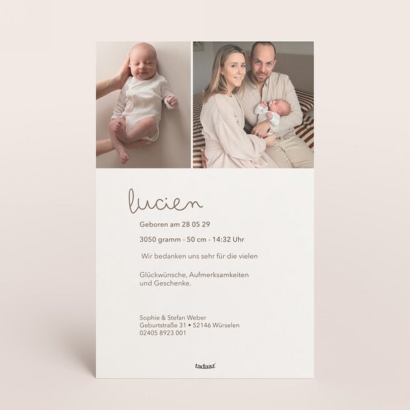 personalisierte geburtskarte mit foto und handgeschriebenem namen TA05500-2600120-07 2
