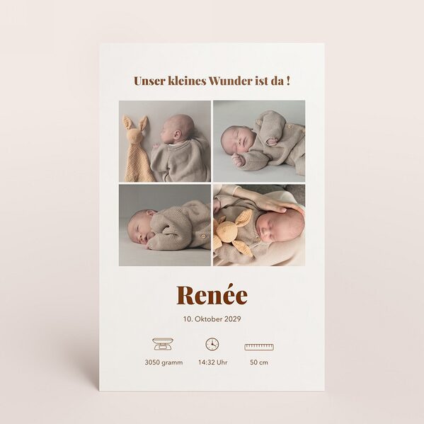 personalisierte geburtskarte mit vier fotos und namen TA05500-2600124-07 1
