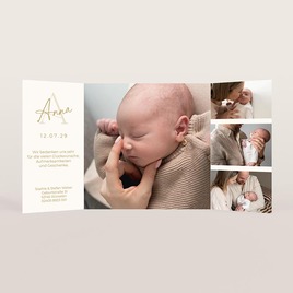 geburtskarte mit altarfalz fotos und goldfolie TA05500-2600125-07 2
