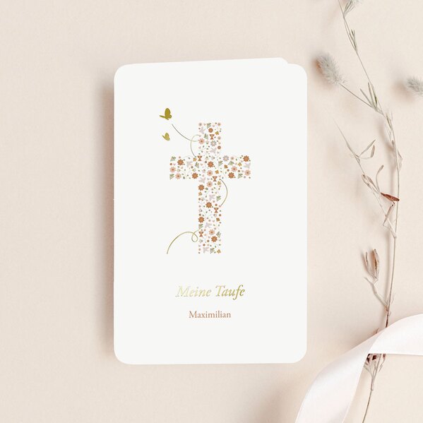 taufeinladung flower cross klappkarte mit folie TA05501-2200059-07 1