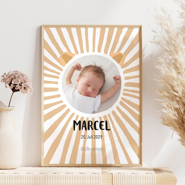 froehliches poster mit foto sunny lion animal style TA05909-2300009-07 1