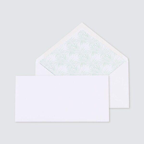 weisser briefumschlag 22 x 11 cm mit einlage tropenblaetter TA09-09090701-07 1