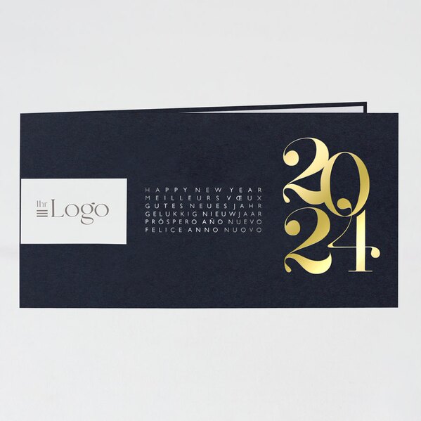 stilvolle neujahrskarte mit logo und goldfolie silvester mit einlegeblatt TA1187-2300044-07 1