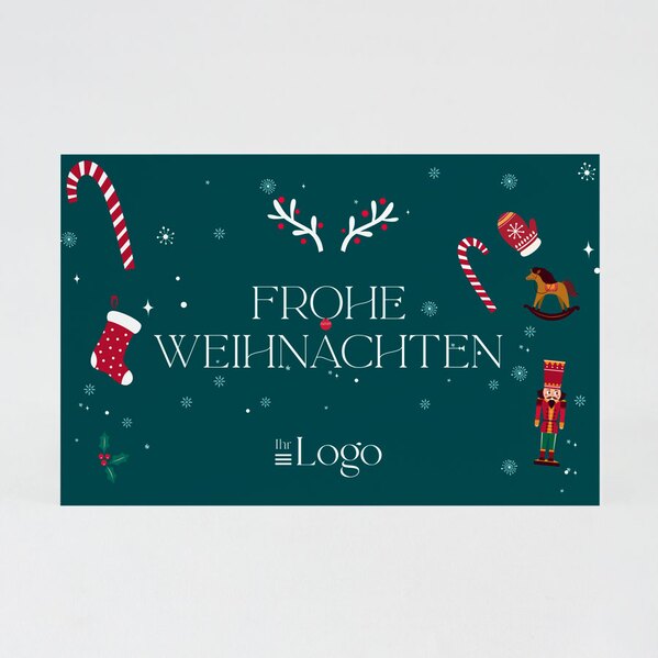 weihnachtskarte mit wintermuster und logo weihnachtszauber geschaeftlich TA1187-2300081-07 1