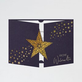 stilvolle weihnachtskarte mit goldfolie polarstern einzigartige form TA1187-2300092-07 1