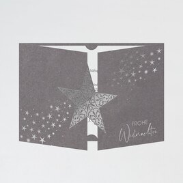 stillvolle weihnachtskarte mit silberfolie polarstern einzigartige form TA1187-2300093-07 1
