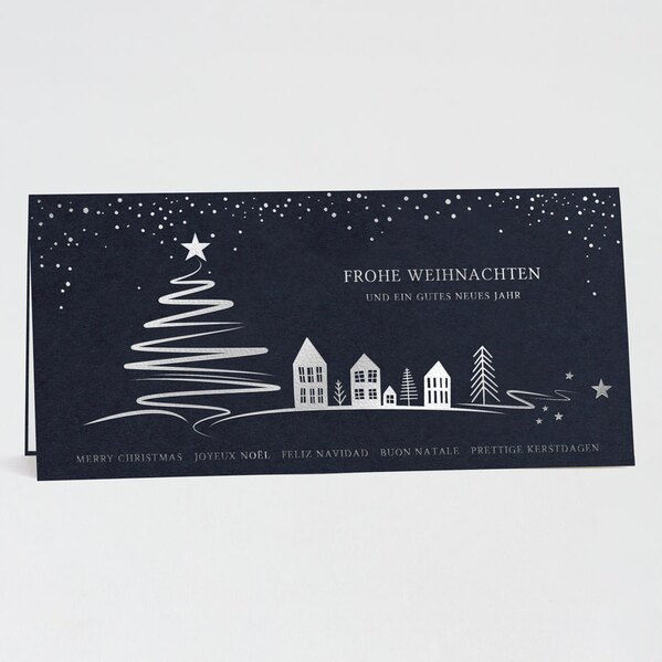 weihnachtskarte mit veredelter winterzeichnung winterdorf mit einlegeblatt TA1187-2300098-07 1