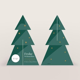 firmen weihnachtskarte mit farbigem 3d tannenbaum goldfolie und logo TA1187-2600048-07 2