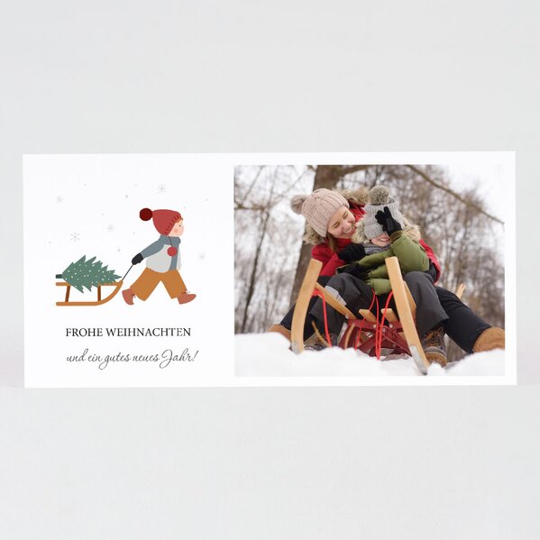 weihnachtskarte mit foto tannenbaum on its way querformat TA1188-2100004-07 1