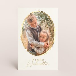 weihnachtskarte mit fotomotiv im ovalen goldfolienrahmen TA1188-2600032-07 1
