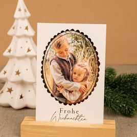 weihnachtskarte mit fotomotiv im ovalen goldfolienrahmen TA1188-2600032-07 3