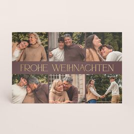 weihnachtskarte in braun mit fotocollage und goldfolie TA1188-2600060-07 1