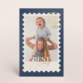 weihnachtskarte im briefmarkenstil mit foto und goldfolie TA1188-2600084-07 1