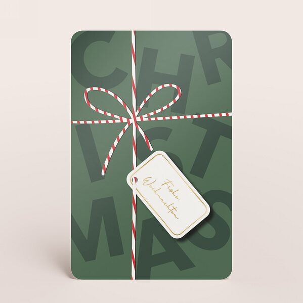 weihnachtskarte im geschenkverpackungs design mit goldfolie TA1188-2600100-07 1