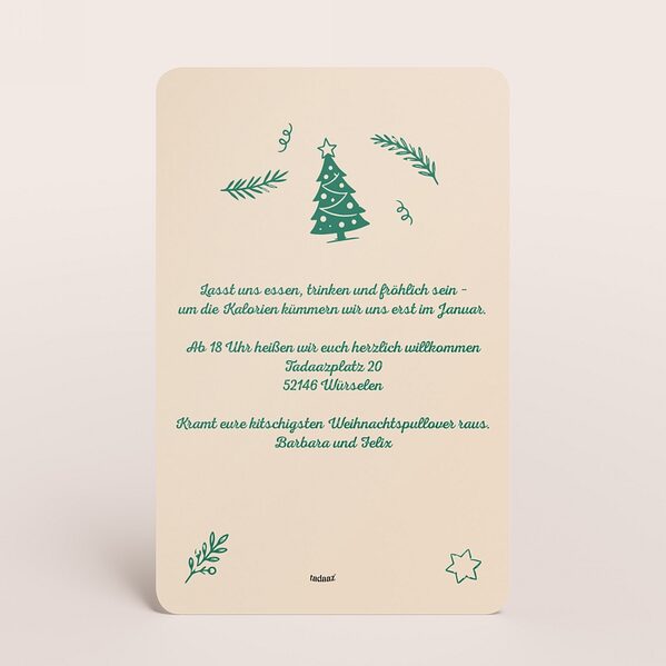 einladung zum weihnachtsessen mit festlichen illustrationen und goldfolie TA1188-2600102-07 2
