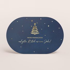 ovale weihnachtskarte mit tannenbaum und weihnachtsgruss in goldfolie TA1188-2600123-07 1