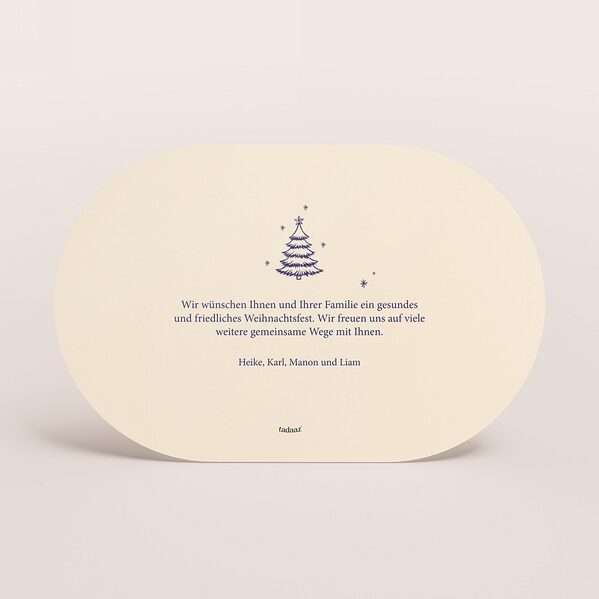 ovale weihnachtskarte mit tannenbaum und weihnachtsgruss in goldfolie TA1188-2600123-07 2