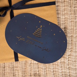 ovale weihnachtskarte mit tannenbaum und weihnachtsgruss in goldfolie TA1188-2600123-07 3