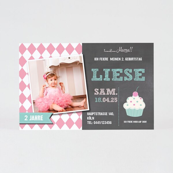 einladung kindergeburtstag mit foto und cupcake TA1327-1500019-07 1
