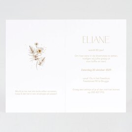 einladungskarte zum geburtstag white floral mit goldfolie TA1327-2200019-07 2