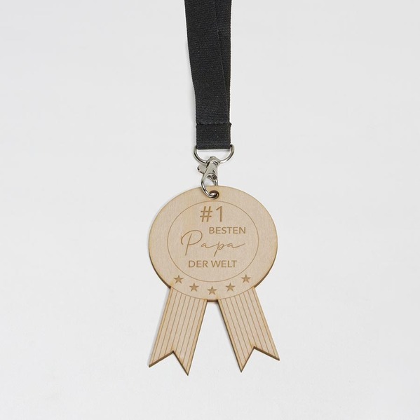 medaille papa no 1 aus holz mit band TA14815-2400001-07 1