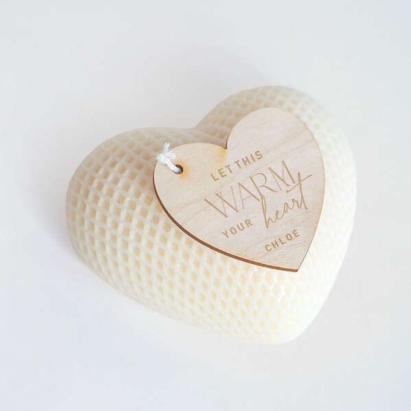 huebsche kerze white heart candle mit holz label und foto creme TA14971-2300010-07 1