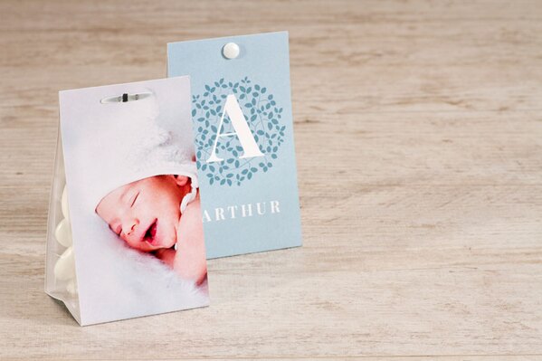 tuetchen fuer gastgeschenke mit foto vornamen blaetterranken TA1575-1700038-07 2