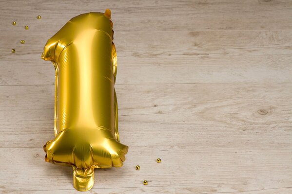 goldener zahlen folienballon 1 TA308-501-07 1