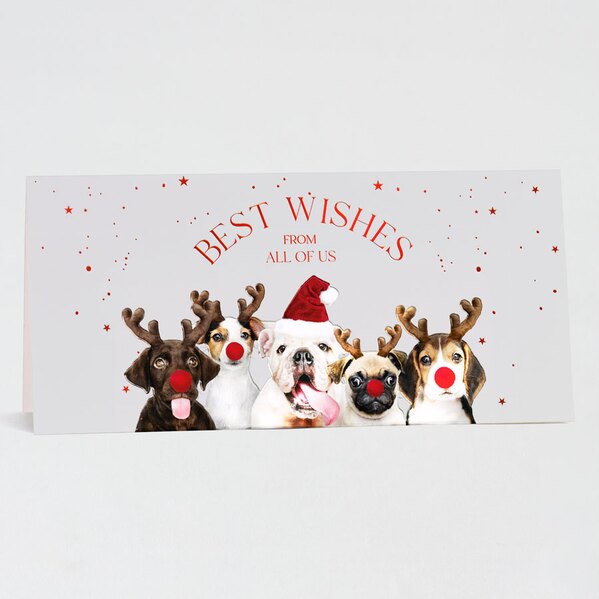 froehliche weihnachtskarte mit niedlichen hunden wau veredelt TA842-014-07 1