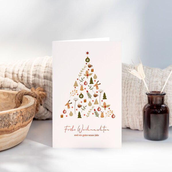 weihnachtskarte weihnachtsschmuck mit weihnachtsbaum weihnachten TA861-005-07 1