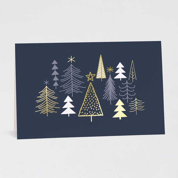weihnachtskarte mit gezeichneten weihnachtsbaeumen weihnachtswald veredelt TA861-010-07 1