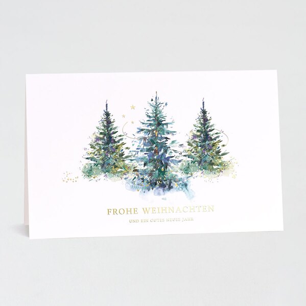 geschaeftliche weihnachtskarte mit weihnachtsbaeumen winterwanderung veredelt TA862-009-07 1